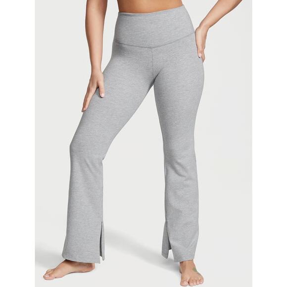 Victoria’s Secret High Rise Cotton Flare Light Gray Flattering Leggings NWT XS - Picture 1 of 6